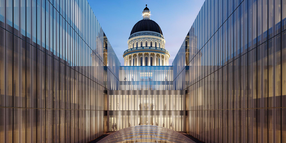 View of the Annex at sunset