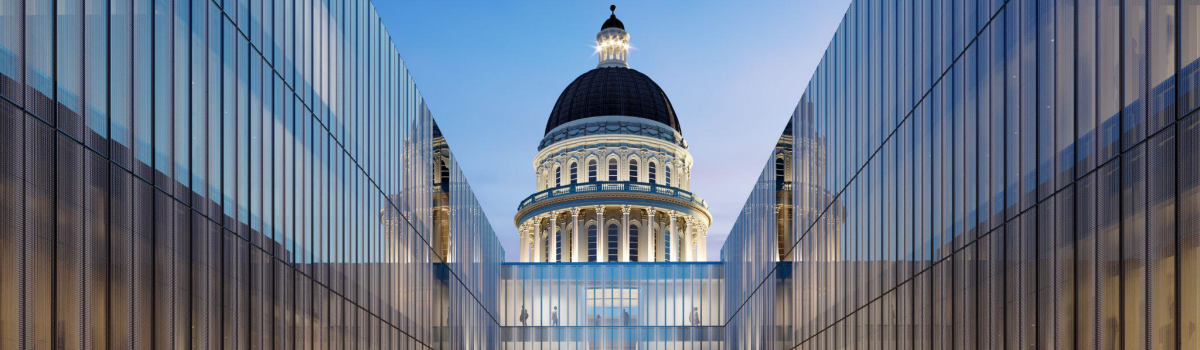 Capitol Annex at night